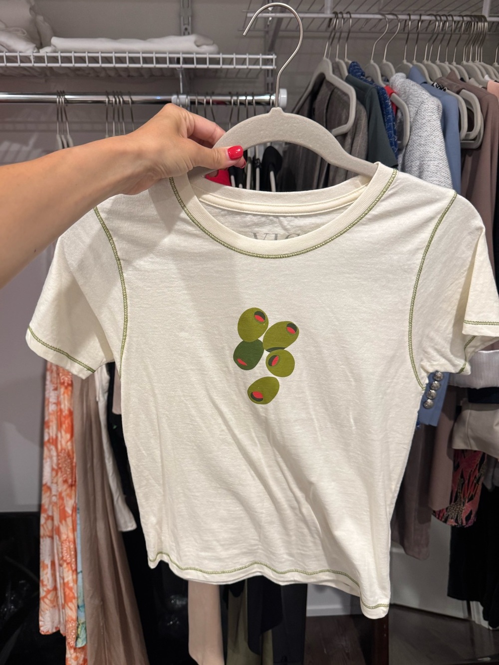 VICI Tee with Olive Green Olive Graphic size small